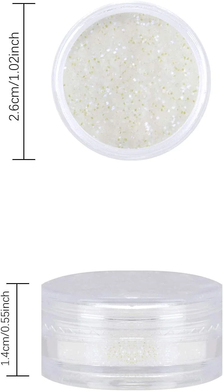 پودر های اکلیل ناخن شکر NLLNT، 6 عدد در هر ست، پودر نئون تک شاخ، پودر ناخن هولوگرافیک تک شاخ درخشان پری دریایی سفید، طراحی زیبای هنر ناخن مانیکور - 1 گرم