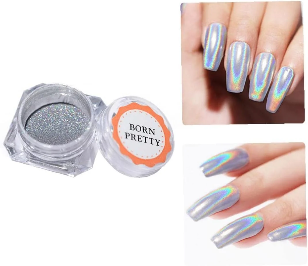 پودر کروم فوق العاده ظریف اکلیل ناخن، پودر رنگین کمانی هنر ناخن، پودر اوپال تغییر رنگ چندگانه، گرد و غبار رنگدانه ناخن آرورا، ابزار مانیکور