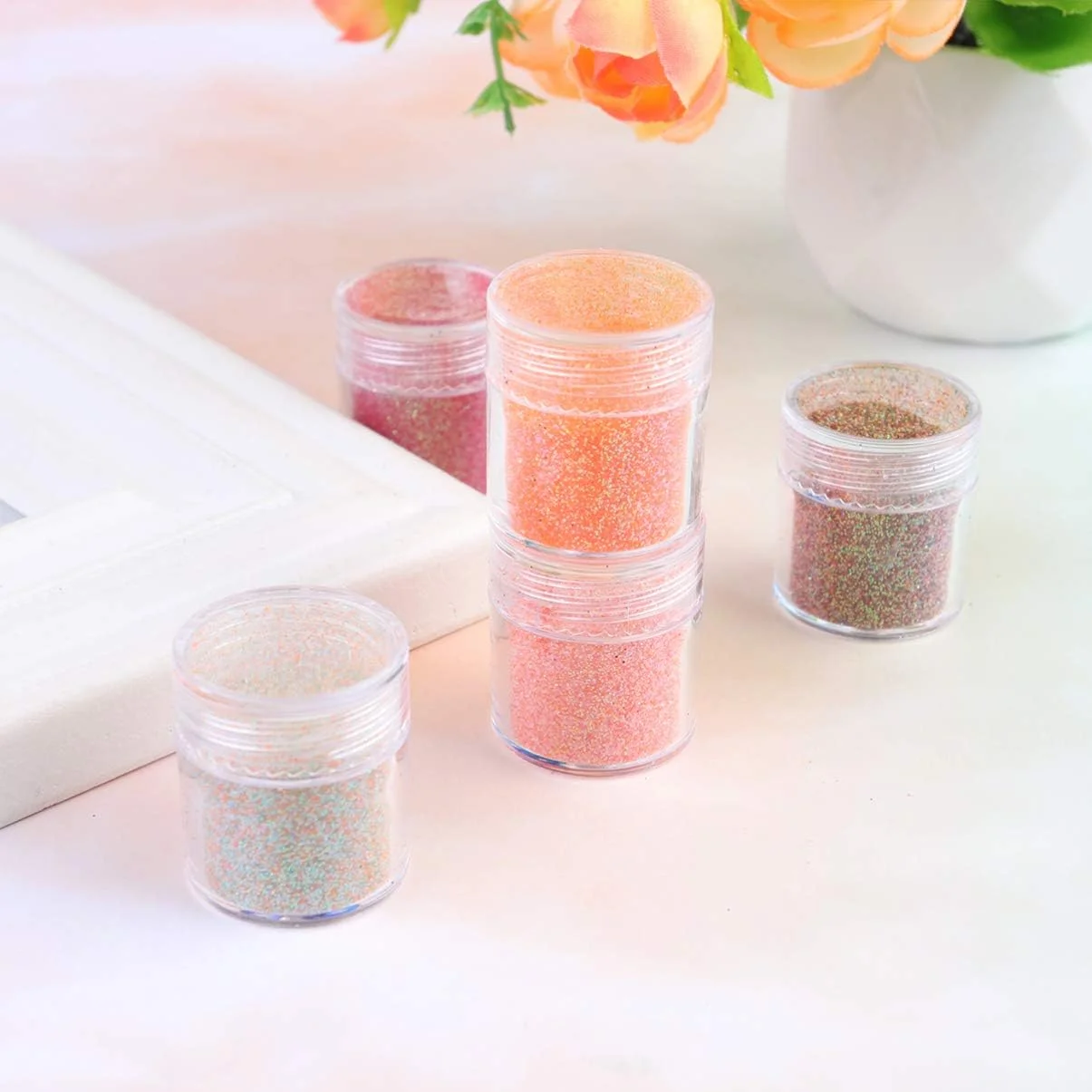 پودر اکلیل ناخن 5 عددی، پودر اکلیل پری دریایی، اکلیل بسیار ظریف، اکلیل آرایشی هنرهای ناخن، پودر اکلیل هنری ناخن