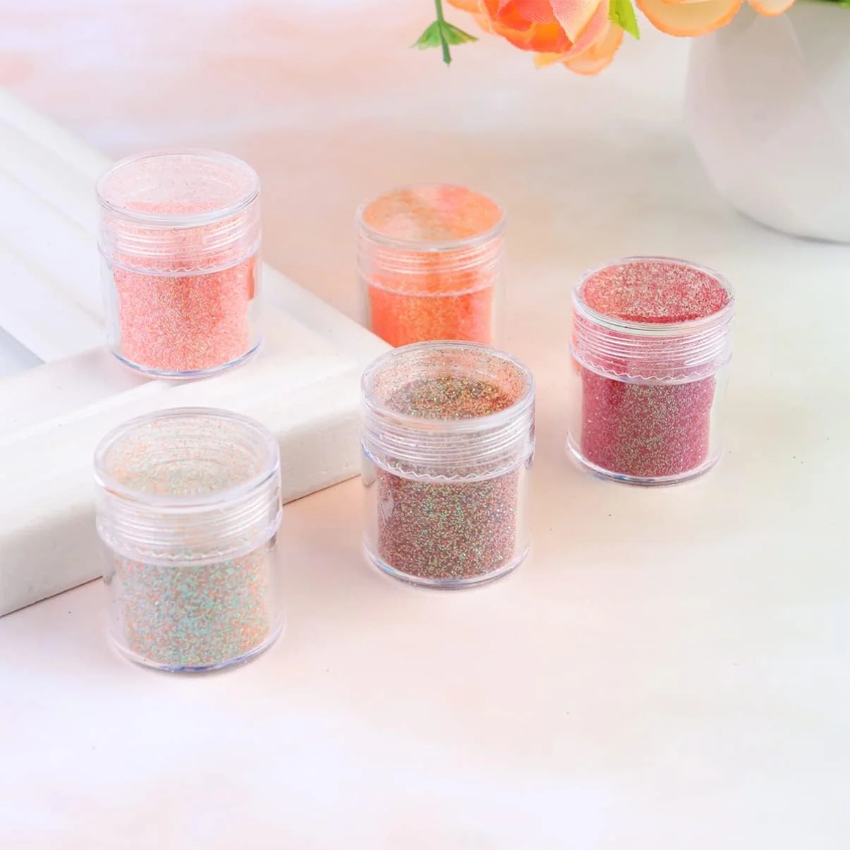 پودر اکلیل ناخن 5 عددی، پودر اکلیل پری دریایی، اکلیل بسیار ظریف، اکلیل آرایشی هنرهای ناخن، پودر اکلیل هنری ناخن