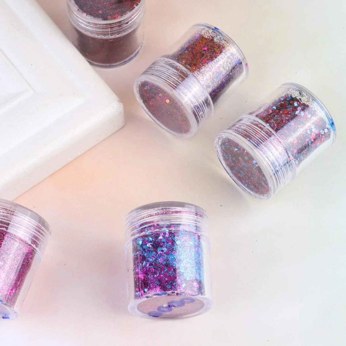 پودر اکلیل ناخن 5 عددی، پودر اکلیل پری دریایی، اکلیل بسیار ظریف، اکلیل آرایشی هنرهای ناخن، پودر اکلیل هنری ناخن