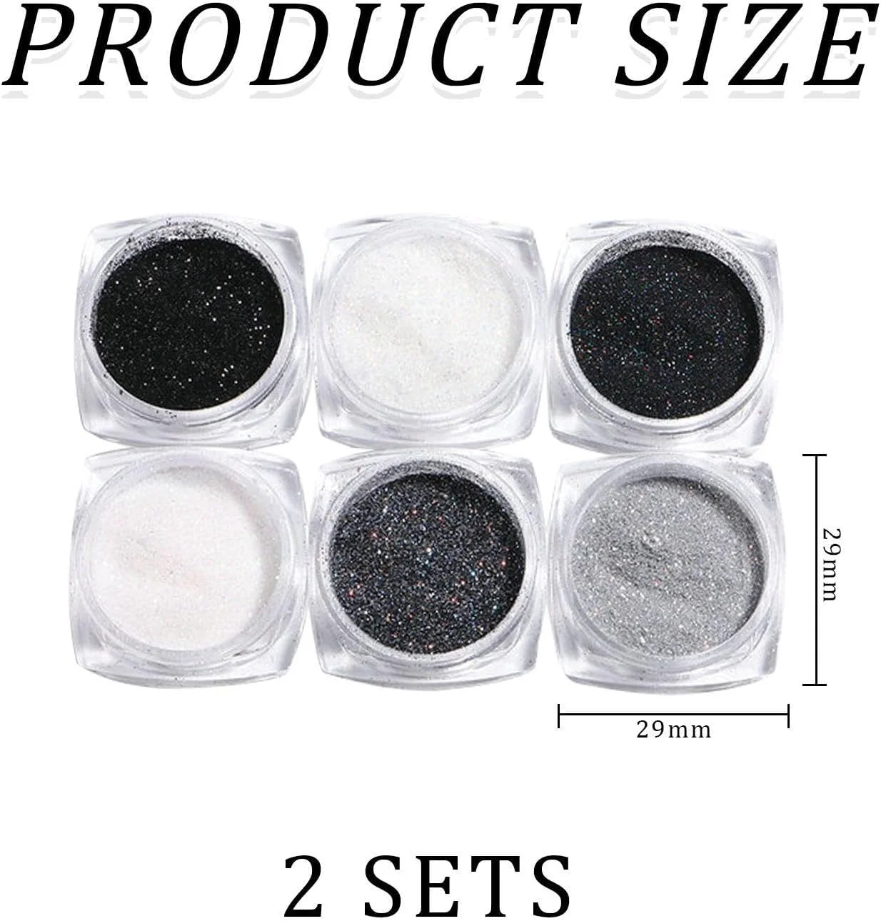 12 عدد اکلیل ناخن، طراحی ناخن، پودر اکلیل هولوگرافیک، تزئین ناخن، پولک ناخن، پودر ناخن، لوازم طراحی ناخن (6 رنگ).