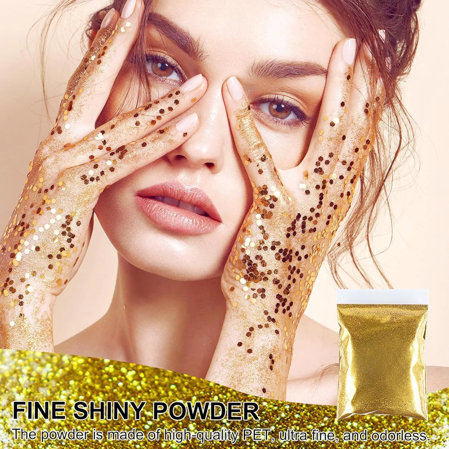 اکلیل طلایی 100 گرمی، اکلیل برای کاردستی، اکلیل ریز، مجموعه پودر اکلیل طلایی، پودر اکلیل رزین، اکلیل کاردستی برای رزین اپوکسی، طراحی ناخن، ساخت جواهرات اسکرپ بوک، DIY