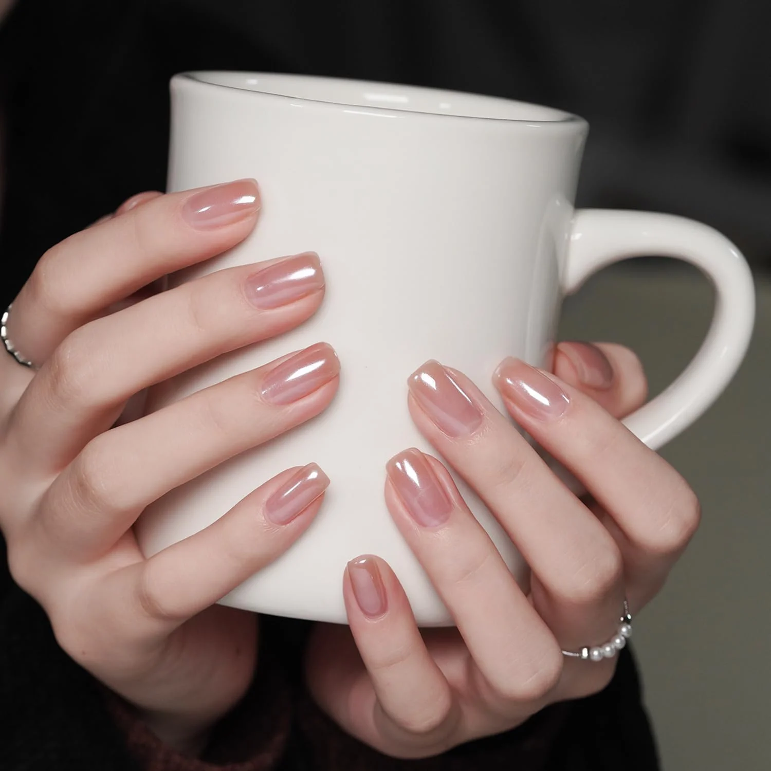 پودر کروم ناخن GAOY، رنگدانه براق و درخشان صدفی با جلوه آینه ای، تزئینات طراحی ناخن پری دریایی آرورا، سفید مرواریدی