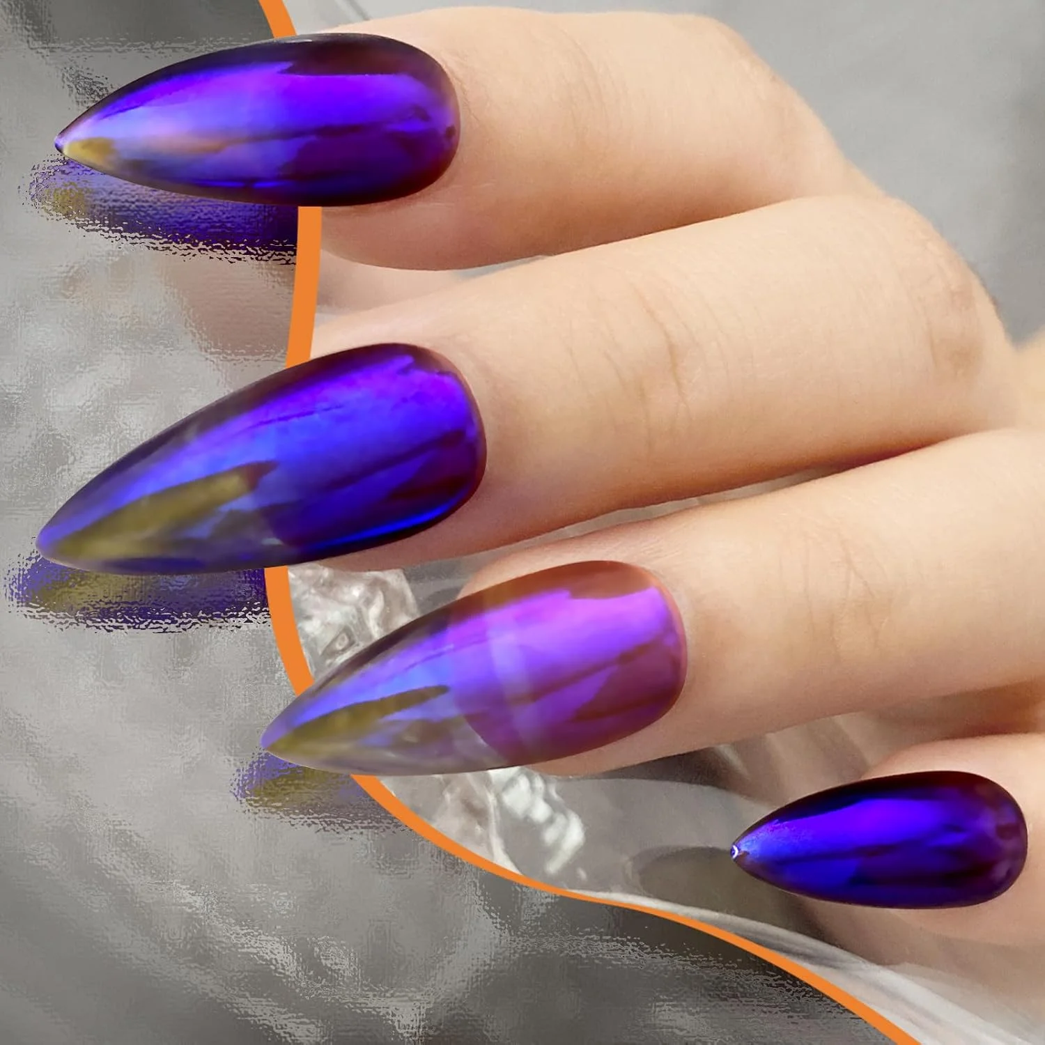 پودر کروم ناخن تک شاخ FNNZ، پودر مرواریدی رنگین کمانی Aurora Unichrome پری دریایی برای تزئین ناخن و طراحی ناخن در خانه و سالن - Galactic Dream