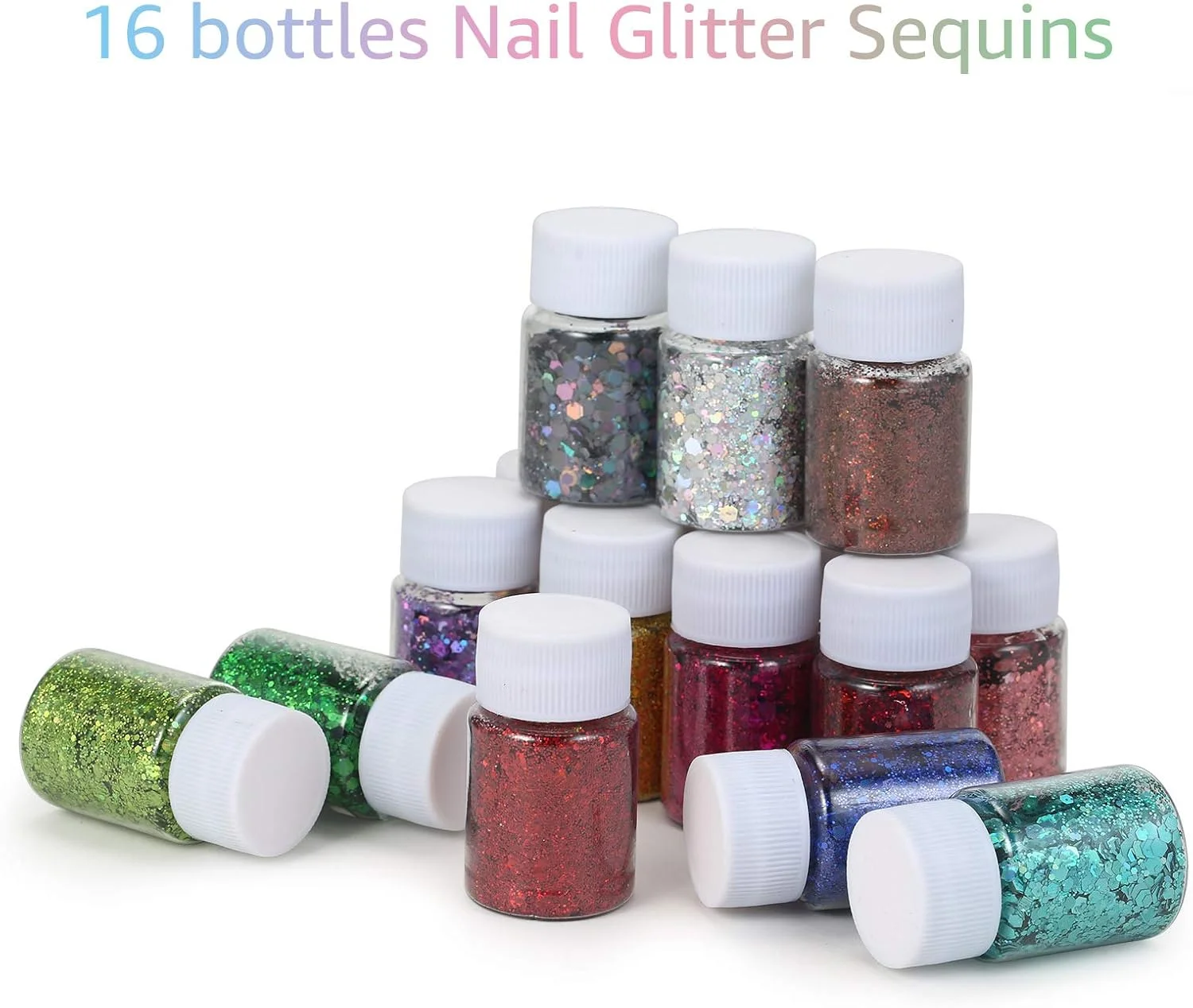 اکلیل ناخن Fawoonu، 16 عدد پولک اکلیلی هولوگرافیک ناخن طلایی نقره ای پودر ناخن DIY برای ابزار ناخن های اکریلیک تزئینات مانیکور هنر ناخن