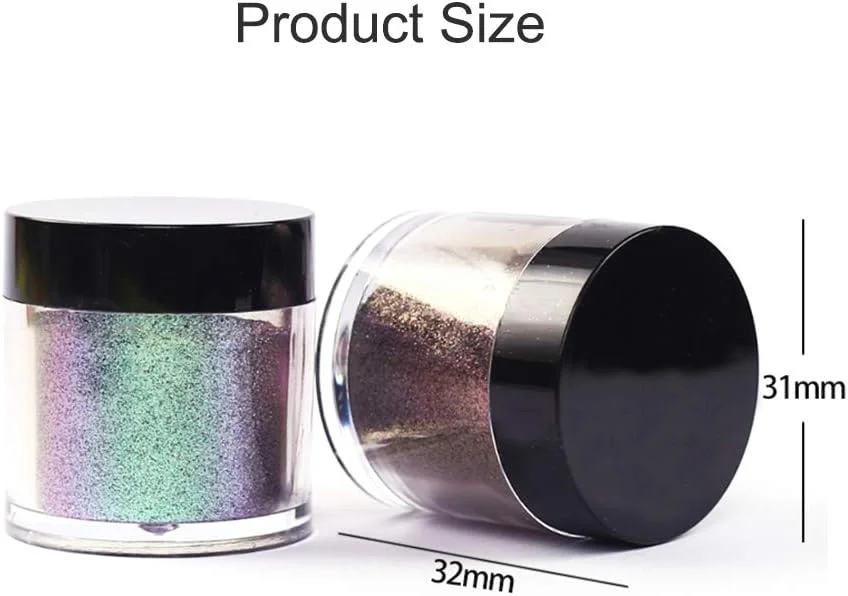 پودر دیپ ناخن اکلیلی Fawoonu، پودر آینه ای طراحی ناخن، پودر دیپ ناخن اکلیلی، پودر دیپینگ براق برای تزئین ناخن