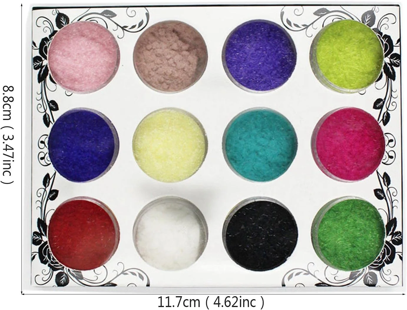 ست پودر مخملی ناخن 12 رنگ، پودر اکلیل طراحی ناخن، پودر لیزری هولوگرافیک، اکلیل ناخن DIY، پودر کروم، ژل مانیکور، طراحی زیبای تزئین ناخن (A)