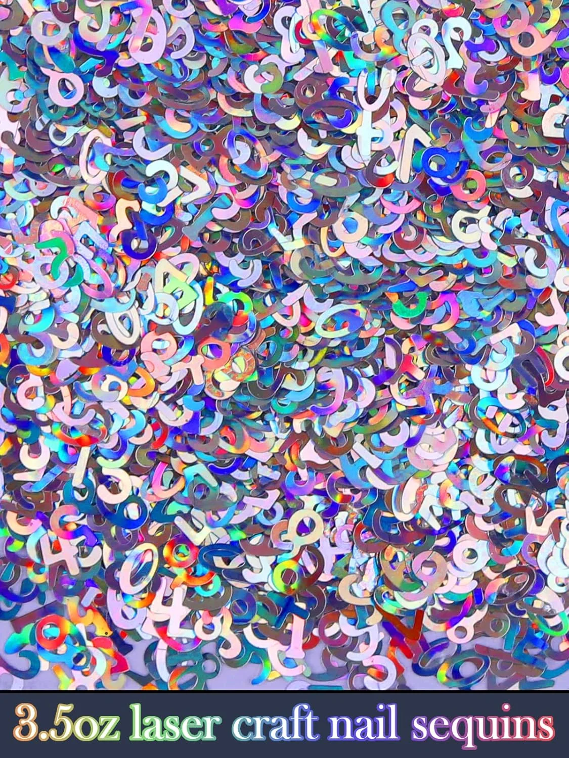 اکلیل درشت هولوگرافیک EBANKU، 100 گرم اکلیل لیزری پری دریایی برای رزین، پولک ناخن درشت، پودر اکلیل ترکیبی ریز برای تزئین ناخن، مهمانی هالووین و کریسمس (حرف)