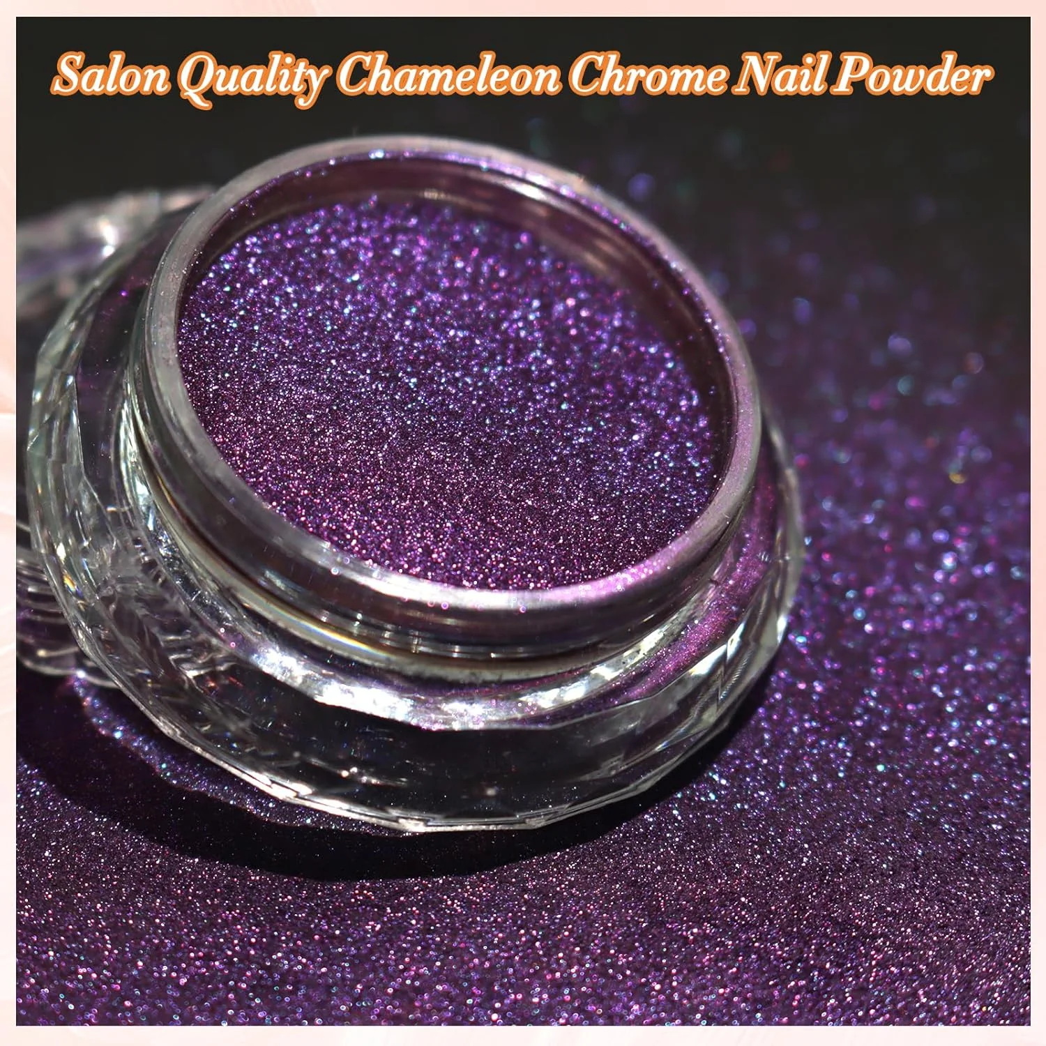 پودر ناخن کروم آفتاب‌پرست FNNZ، پودر رنگدانه‌ای تغییر رنگ ناخن، گرد اکلیل، جلوه آینه‌ای جادویی آفتاب‌پرست، جلوه چند کرومی متالیک برای تزئین طراحی ناخن با لاک ژل - سایبرپانک