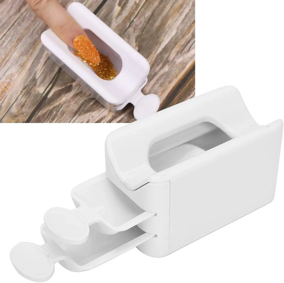 جعبه نگهداری پودر دیپینگ ناخن، سینی بازیافت پودر اکلیل ناخن، قالب خط ناخن، ابزار هنری ناخن DIY برای سالن زیبایی و مصارف خانگی