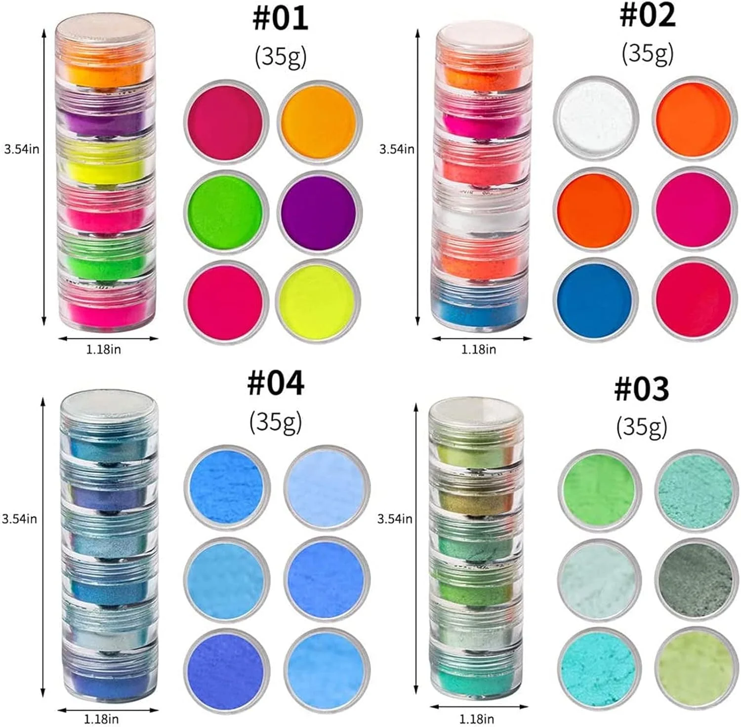 پودر رنگی ناخن داگدا با 24 رنگ، پودر درخشان رنگین کمانی فوق العاده ظریف و شب تاب مرواریدی براق، گرد و غبار رنگدانه های ناخن، تزئینات سه بعدی هنر ناخن DIY
