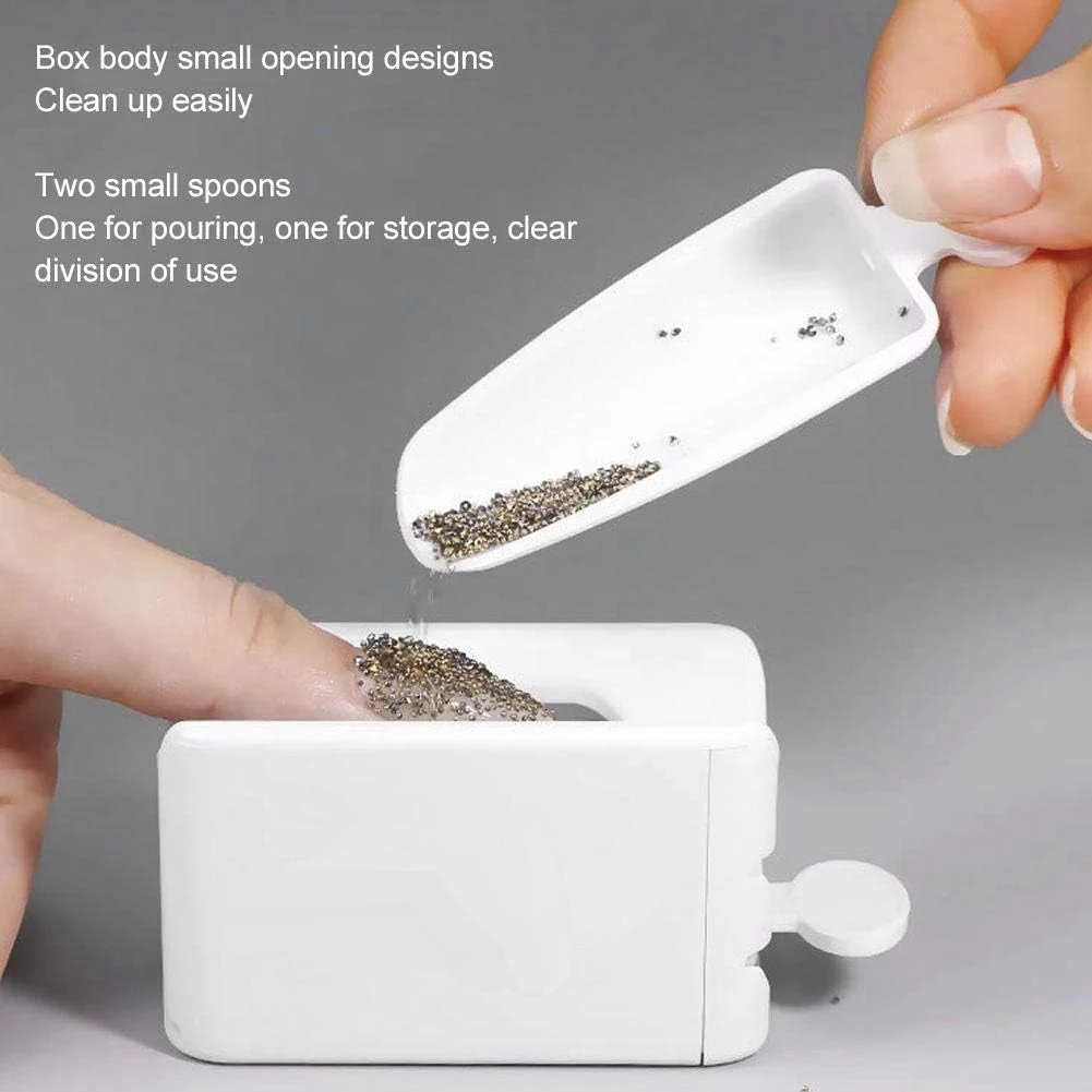 جعبه نگهداری پودر دیپینگ ناخن، سینی بازیافت پودر اکلیل ناخن، قالب خط ناخن، ابزار هنری ناخن DIY برای سالن زیبایی و مصارف خانگی