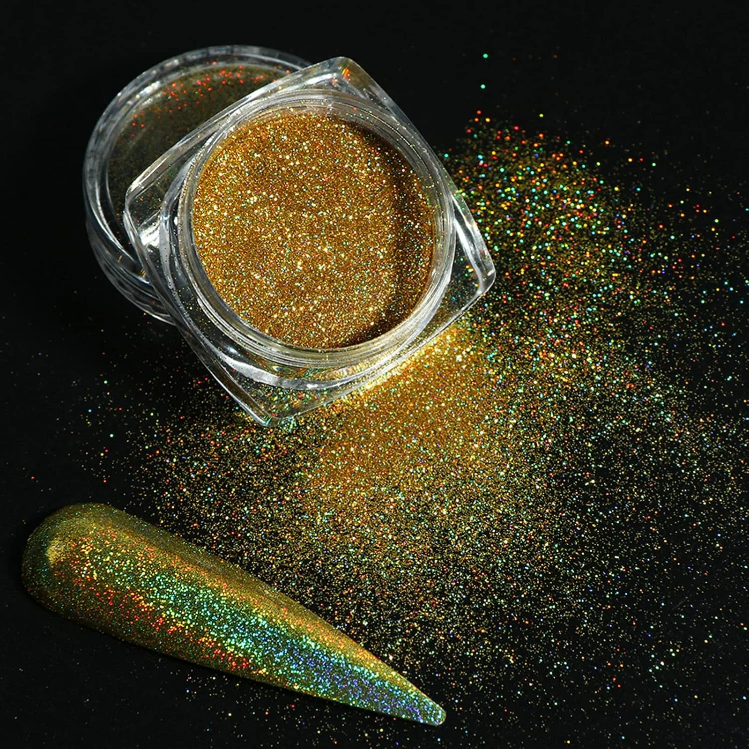 پودر تزئین ناخن 12 عددی، پودرهای رنگارنگ طراحی ناخن، پودر رنگدانه اکلیلی ناخن DIY برای مهمانی آرایش