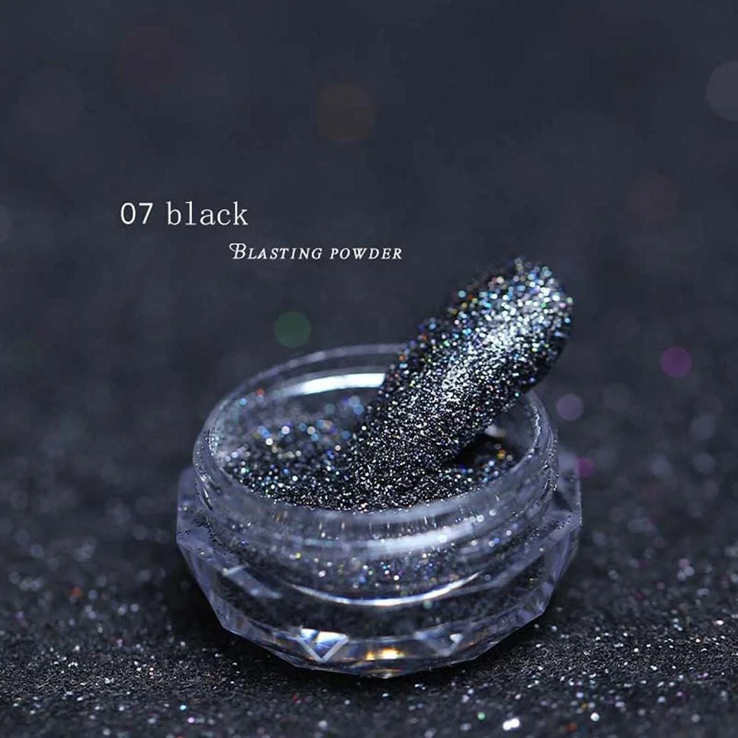 پودر الماس کریستالی هنر ناخن 8 رنگ، پولک های ناخن الماس میکرو مخلوط فلش، رنگدانه کروم براق طلای رز، گرد و غبار رنگدانه های ناخن تزئینات سه بعدی هنر ناخن DIY.