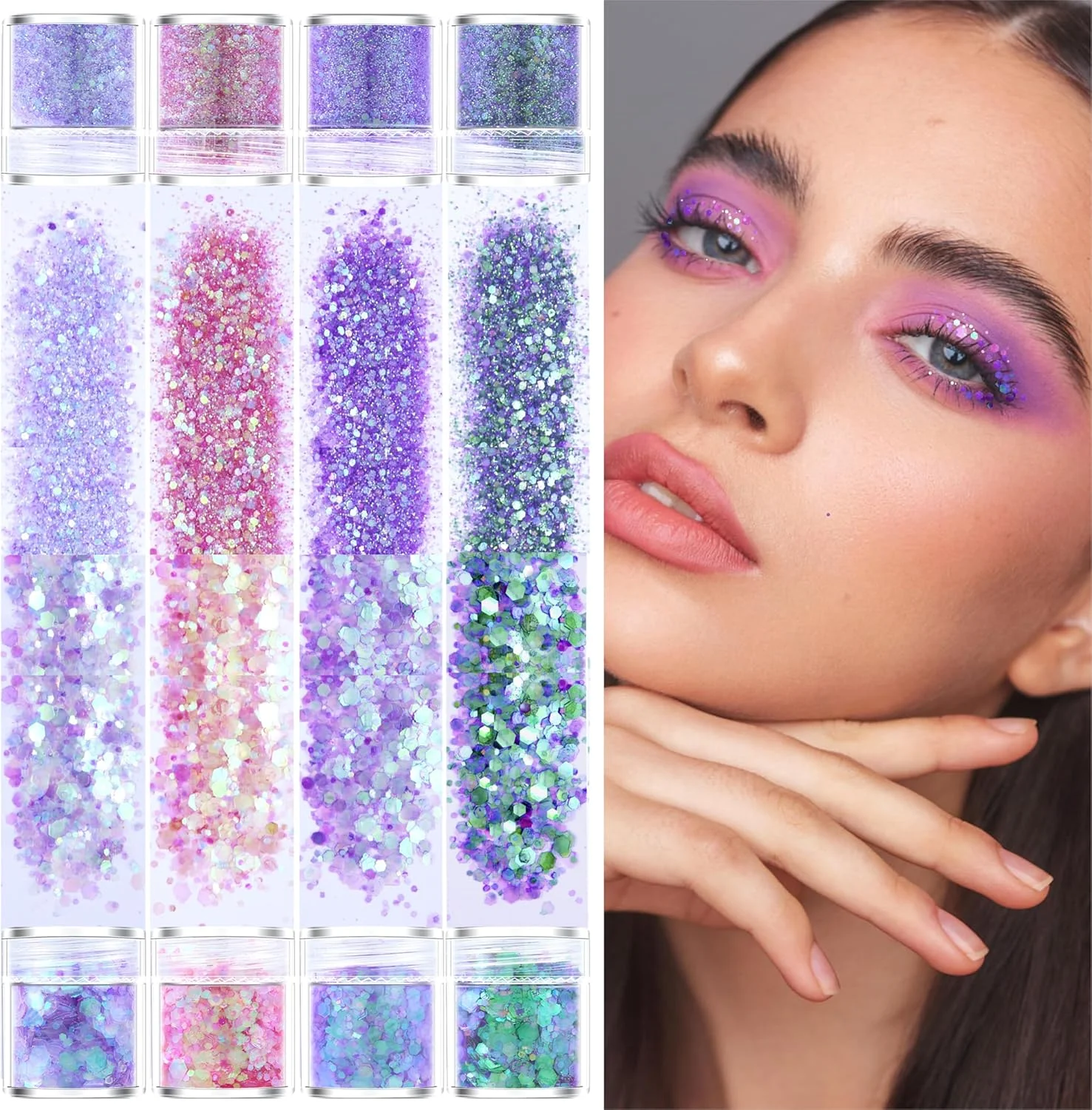 مجموعه 8 عددی اکلیل آرایشی درشت، ترکیبی از رنگ های بنفش، صورتی و سبز، اکلیل ناخن هولوگرافیک، اکلیل رزین شل، پودر ریز + پولک های 1mm+2mm+3mm، مجموعه اکلیل هنری رنگین کمانی اوپال هولو برای بدن، صورت، چشم، مو، براق کننده لب، آرایش، اپوکسی، اسلایم مجموعه 8 عددی اکلیل آرایشی درشت، ترکیبی از رنگ های بنفش، صورتی و سبز، اکلیل ناخن هولوگرافیک، اکلیل رزین شل، پودر ریز + پولک های 1mm+2mm+3mm، مجموعه اکلیل هنری رنگین کمانی اوپال هولو برای بدن، صورت، چشم، مو، براق کننده لب، آرایش، اپوکسی، اسلایم