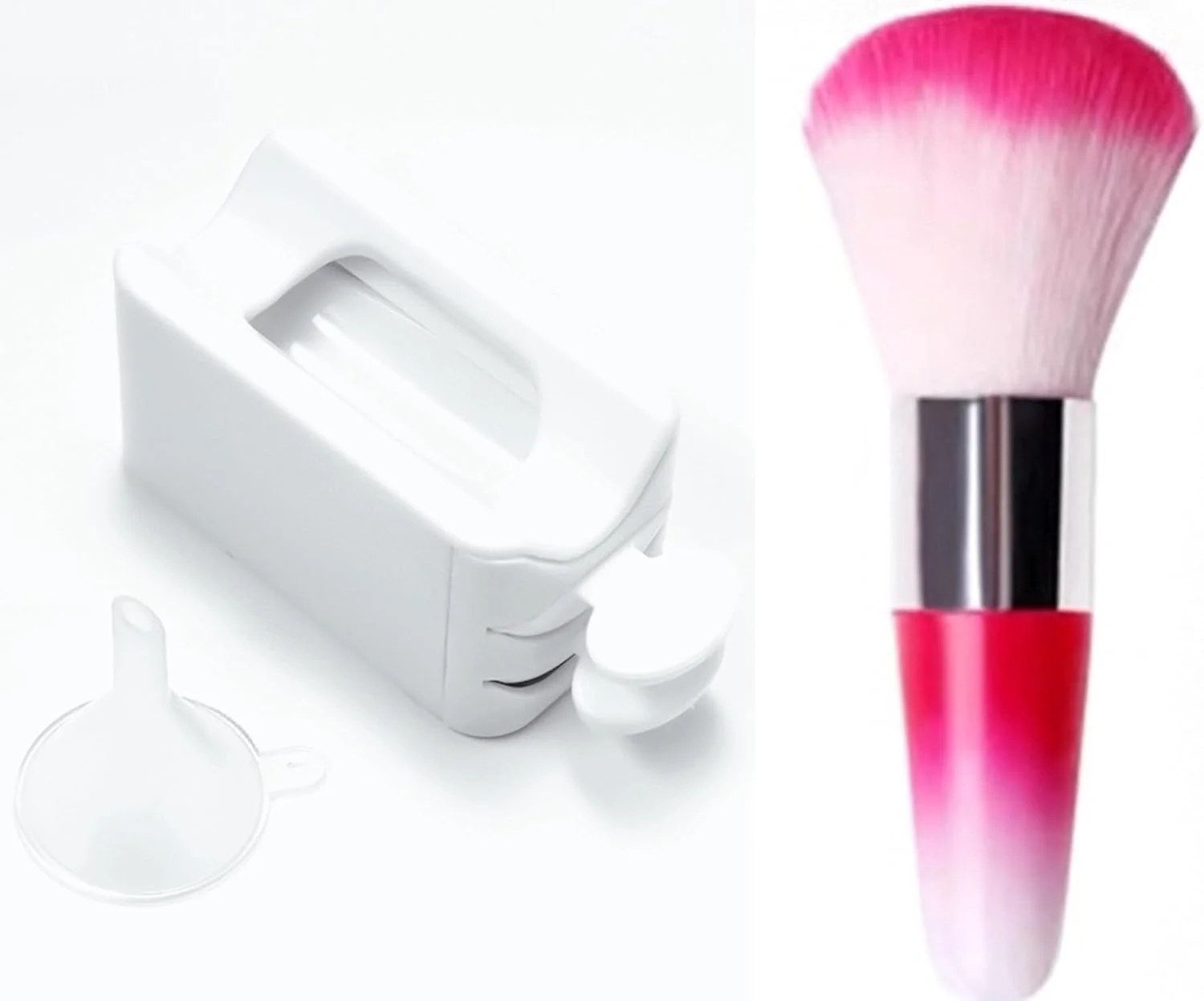 جعبه بازیافت پودر ناخن سفید Chunmeng با قاشق، جعبه طراحی ناخن، لوازم جانبی طراحی ناخن، ابزار آرایش، محافظ پودر اکلیل، لوازم جانبی طراحی ناخن، ابزار آرایش