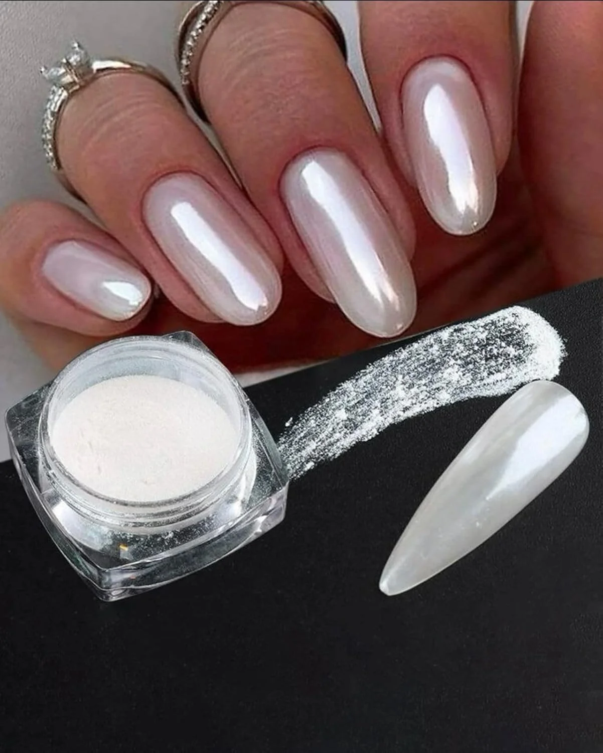 پودر کروم ناخن، یخ شفاف، پودر کروم آرورا