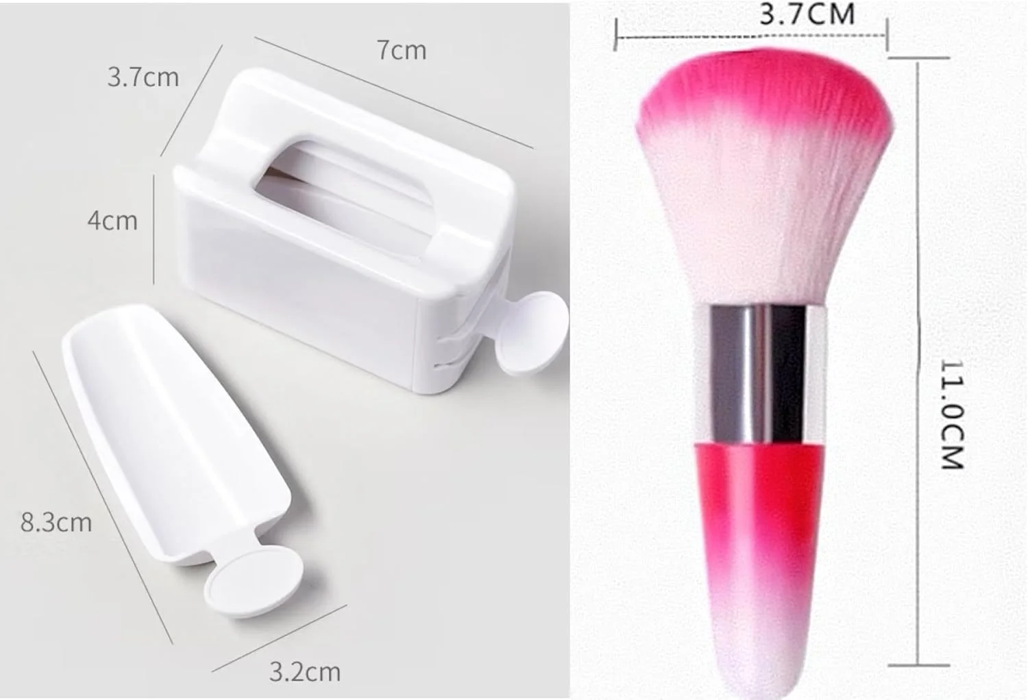 جعبه بازیافت پودر ناخن سفید Chunmeng با قاشق، جعبه طراحی ناخن، لوازم جانبی طراحی ناخن، ابزار آرایش، محافظ پودر اکلیل، لوازم جانبی طراحی ناخن، ابزار آرایش