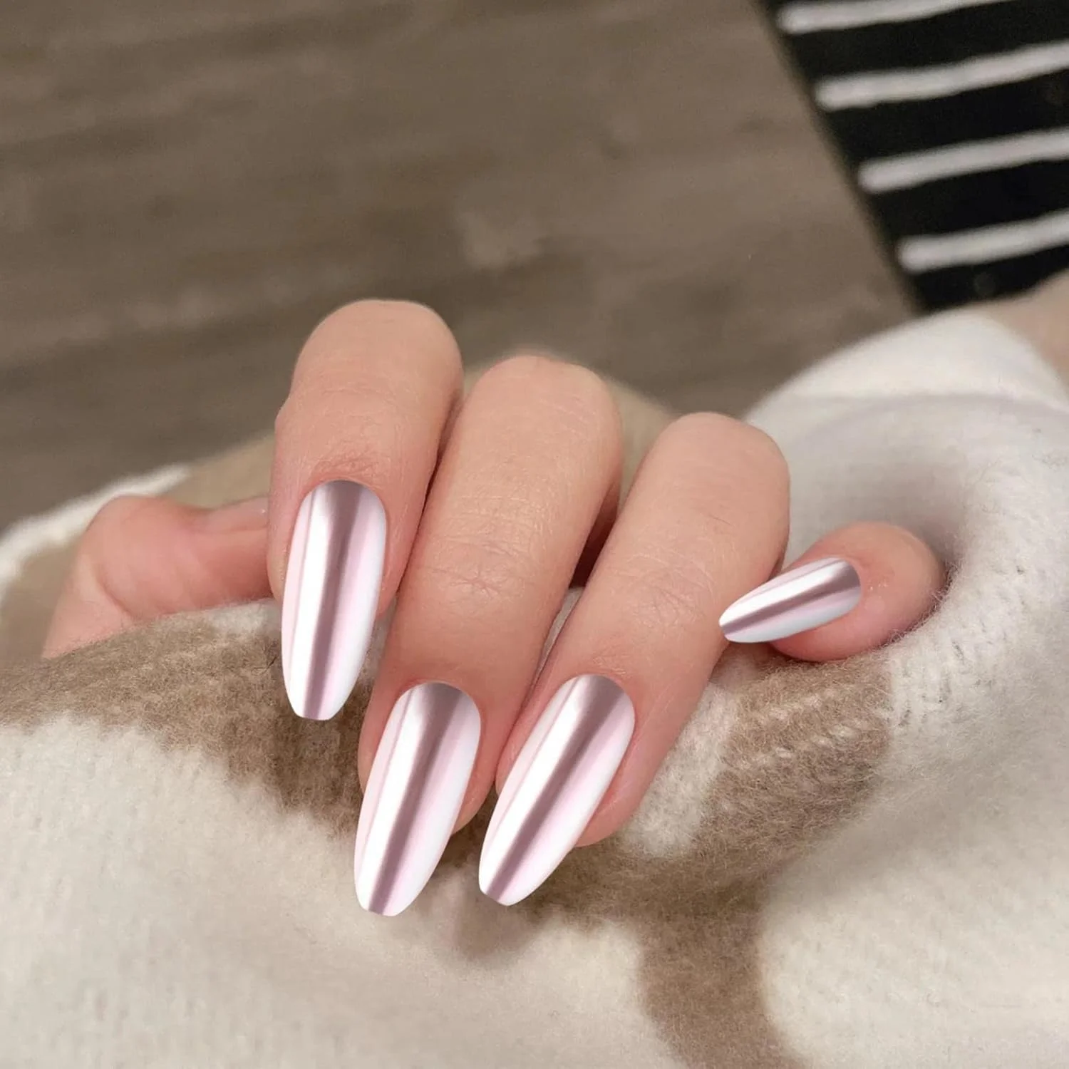 قلم پودر کروم ناخن - قلم پودر ناخن کوسن هوا با رنگ متالیک براق اثر آینه ای، قلم سایه چشم تزئین ناخن DIY