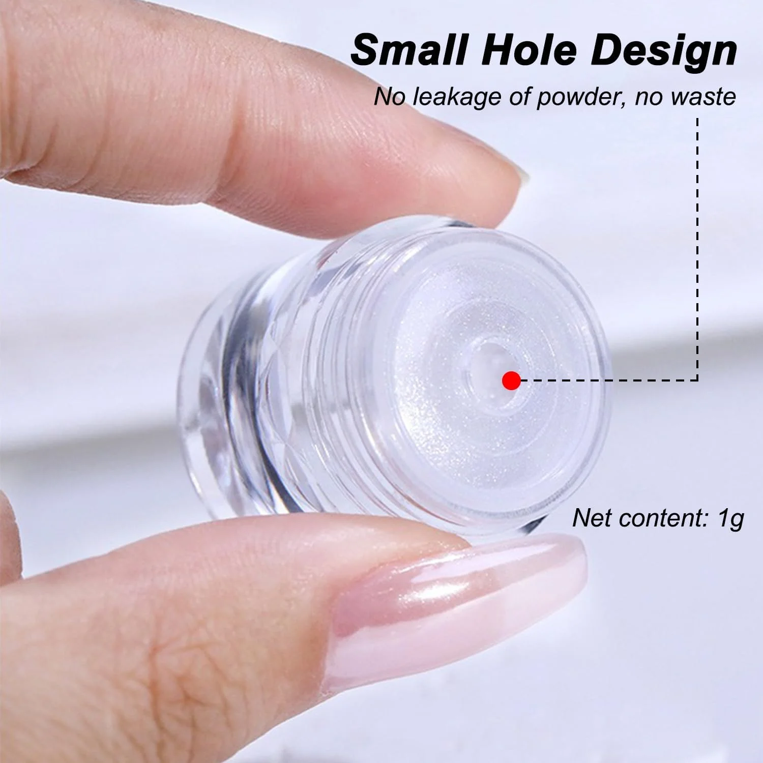 پودر کروم ناخن مروارید سفید برای ناخن های ژلی، اثر آینه ای دونات شیشه ای شفاف، پودر پیگمنت براق کننده ناخن، پودر کروم ناخن تک شاخ مهتابی برای طراحی لاک ژل ناخن 1 گرم