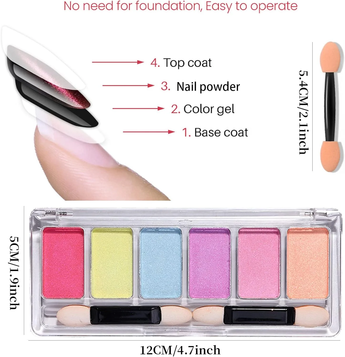 پودر کروم ناخن - 6 رنگ پودر اکلیل هولوگرافیک اثر آینه ای جادویی هنر ناخن نئون پری دریایی برای تزئینات DIY