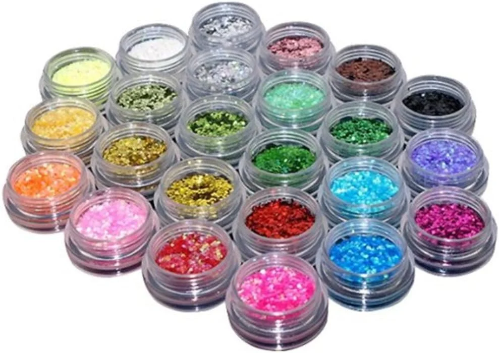 مجموعه پودر اکلیل کاسکوو ۲۴ رنگ - مناسب برای تزئین ناخن، کاردستی و DIY