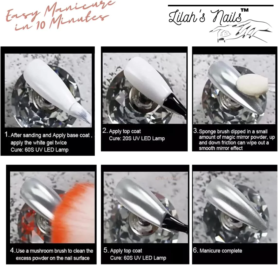 پودر ناخن کروم آینه ای صورتی رز، LILAH'S NAILS. ست پودر رنگدانه هنری ناخن متالیک، پودر اکلیل براق ناخن با جلوه آینه جادویی برای ناخن پودر ناخن کروم آینه ای صورتی رز، LILAH'S NAILS. ست پودر رنگدانه هنری ناخن متالیک، پودر اکلیل براق ناخن با جلوه آینه جادویی برای ناخن