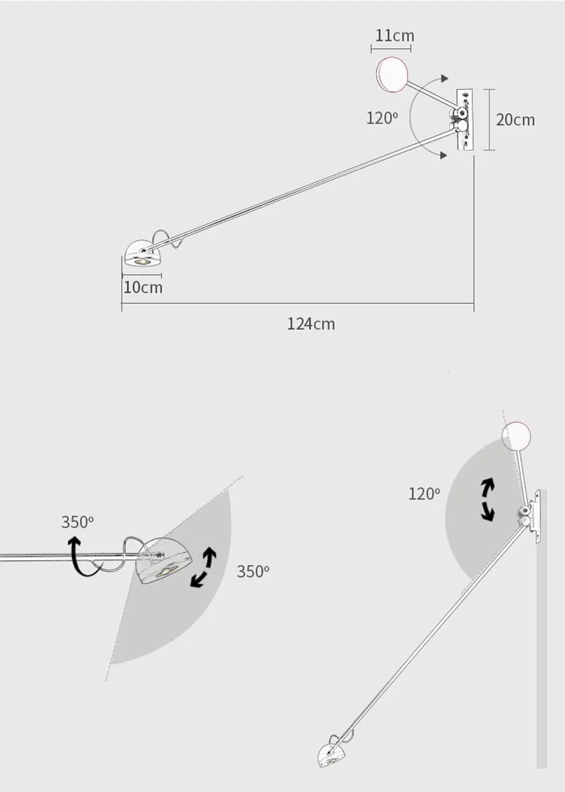 چراغ دیواری قابل تنظیم XYTUJIK با بازوی چرخشی، چراغ دیواری LED بلند با دوشاخه، چراغ کنار تختی اتاق، چراغ دیوارکوب با کلید لمسی چراغ دیواری قابل تنظیم XYTUJIK با بازوی چرخشی، چراغ دیواری LED بلند با دوشاخه، چراغ کنار تختی اتاق، چراغ دیوارکوب با کلید لمسی