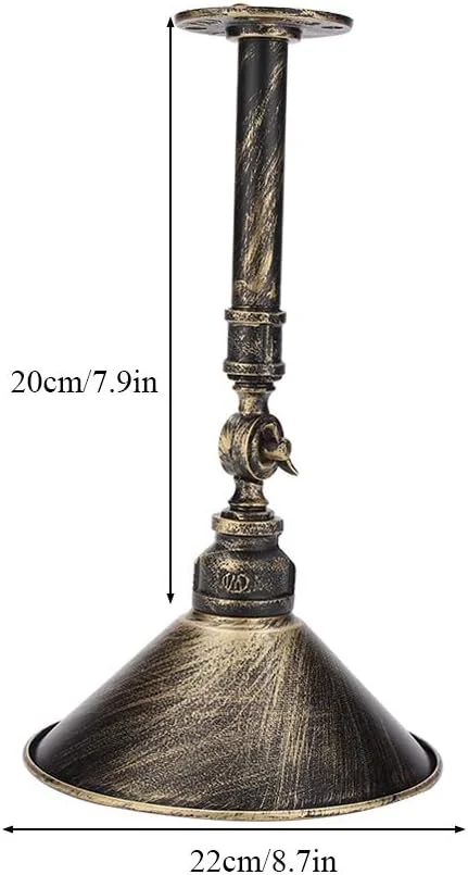 چراغ دیواری آنتیک - چراغ دیواری صنعتی با پایه E27، فلزی و چوبی، مناسب برای راهرو، اتاق خواب، حمام