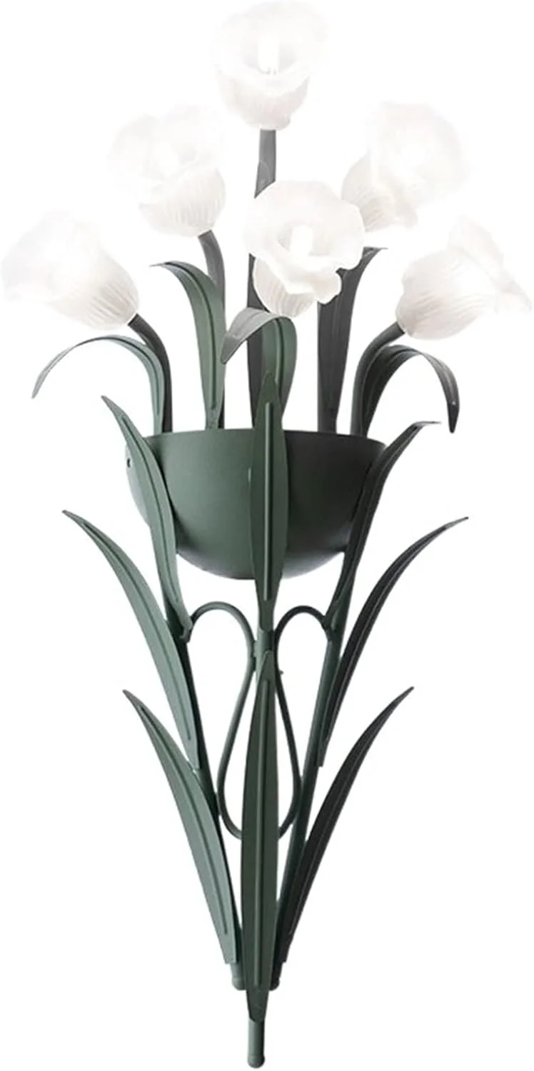 چراغ دیواری شمعدانی رمانتیک طرح گل ارکیده ناقوسی، مناسب اتاق خواب، کنار تخت، به سبک رترو و روستایی