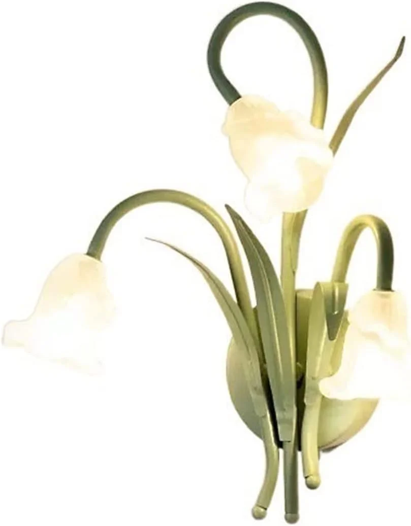 شمعدان دیواری به شکل گل ارکیده ناقوسی فرانسوی، چراغ دیواری تزئینی به سبک روستایی برای کنار تخت خواب اتاق