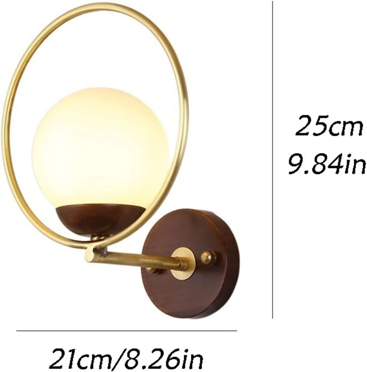 شمعدان دیواری مدرن و شیک، چراغ دیواری تزئینی راهرو، بالکن، نورپردازی مسی، چوب گردو لوکس