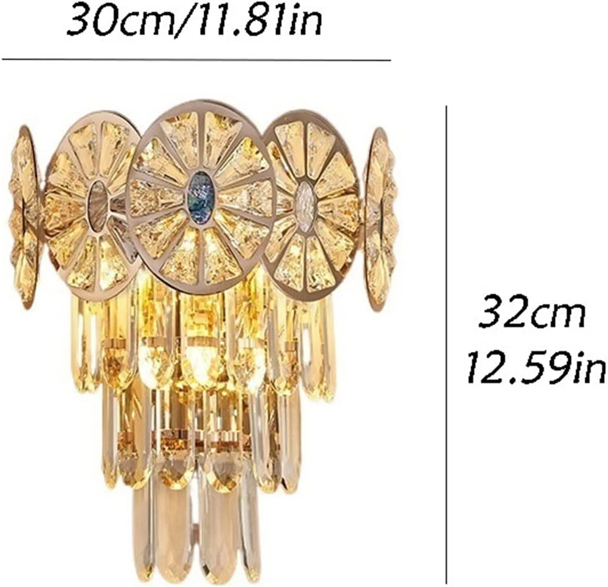 چراغ دیواری دکوراتیو کنار تختی، لوکس و شیک با پس زمینه کریستالی، روشنایی داخلی