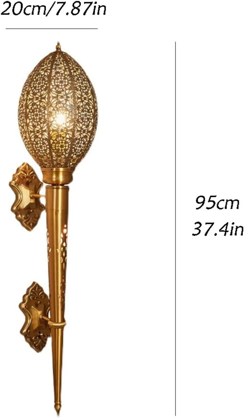 شمعدان دیواری سبک رترو شخصی‌سازی‌شده، چراغ دیواری بلند مناسب ویلا، درب هتل، راهرو، دکوراسیون لوکس