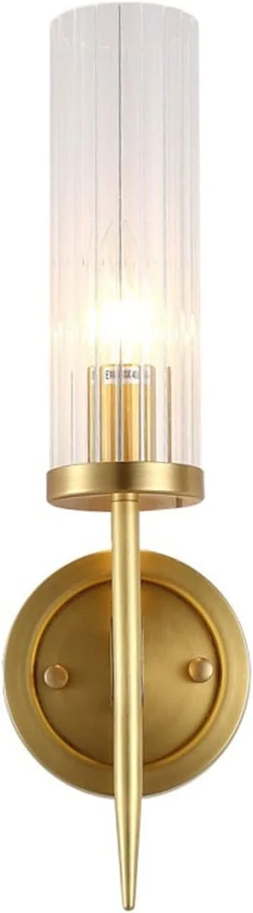 چراغ دیواری شمعدانی لوکس لایت اتاق خواب کنار تخت خواب مسی ساده مدرن روشنایی داخلی تزئینی با سایه شیشه ای