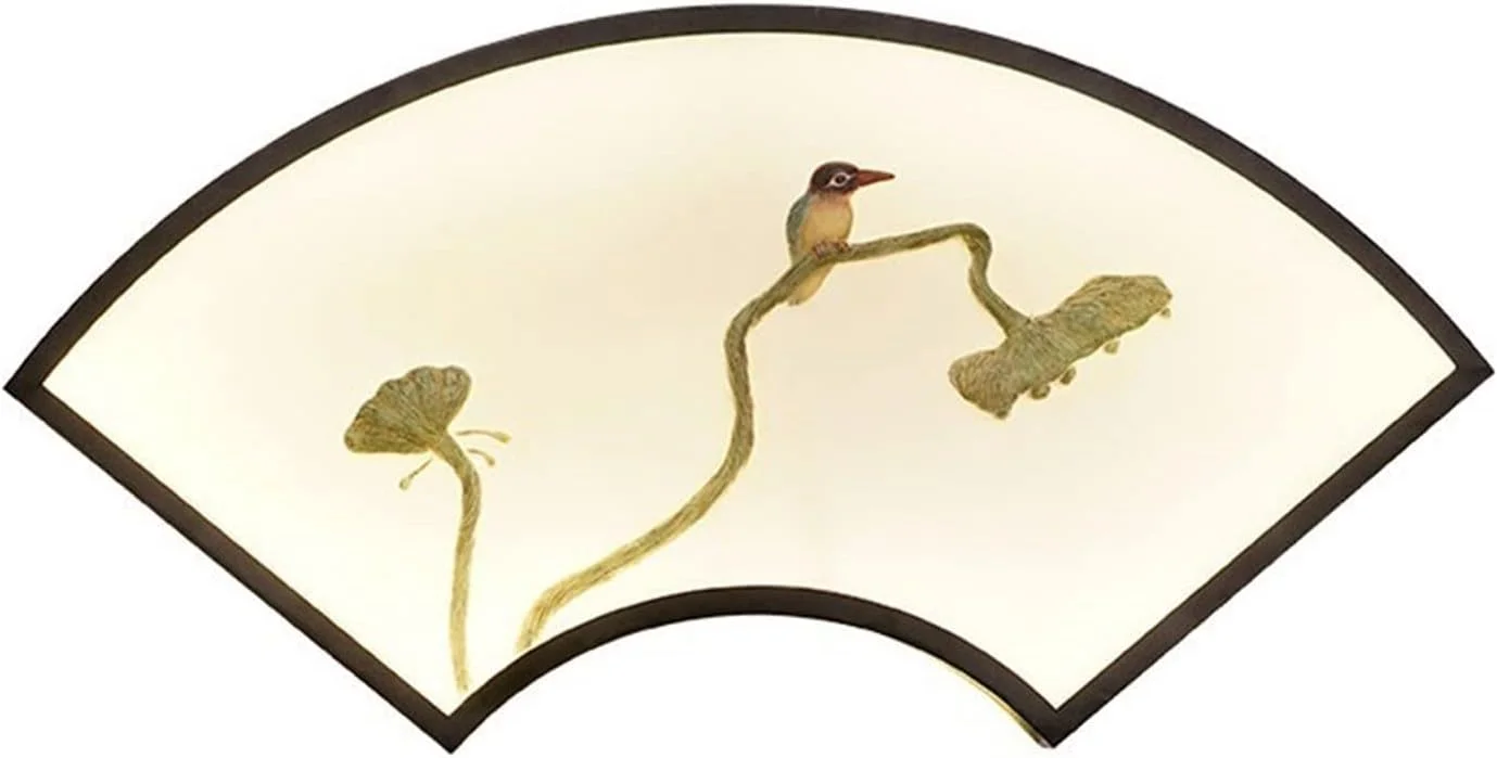 شمعدان دیواری دکوری، چراغ دیواری آهنی برای اتاق نشیمن، اتاق خواب، راهرو، روشنایی با طرح برجسته بادبزنی