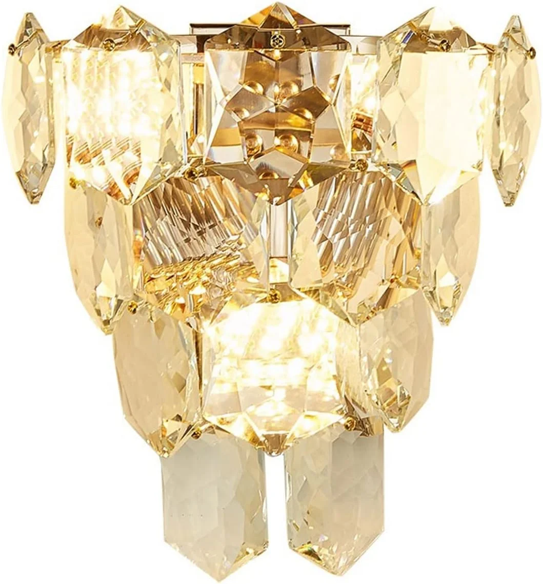 چراغ دیواری لوکس با کریستال، دکوراسیون مدرن و شیک برای کنار تخت خواب