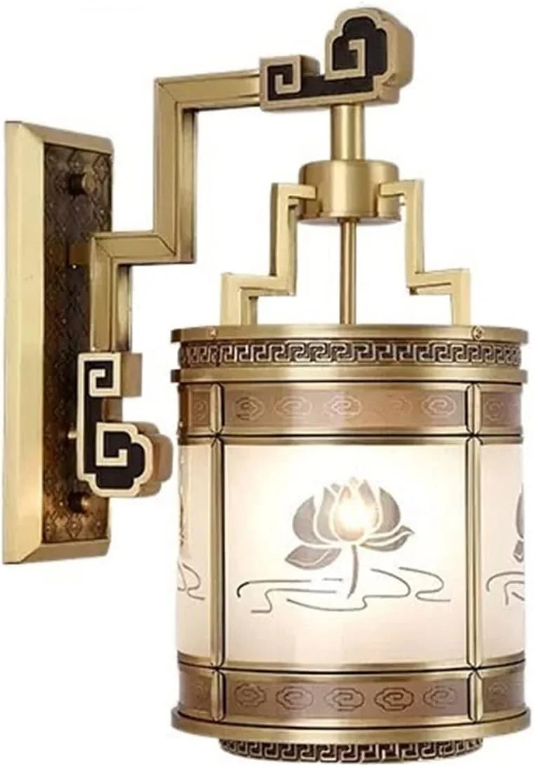 چراغ دیواری شمعدانی فانوسی شکل شخصی‌سازی شده، چراغ تزئینی مسی برای ایوان، روشنایی داخلی