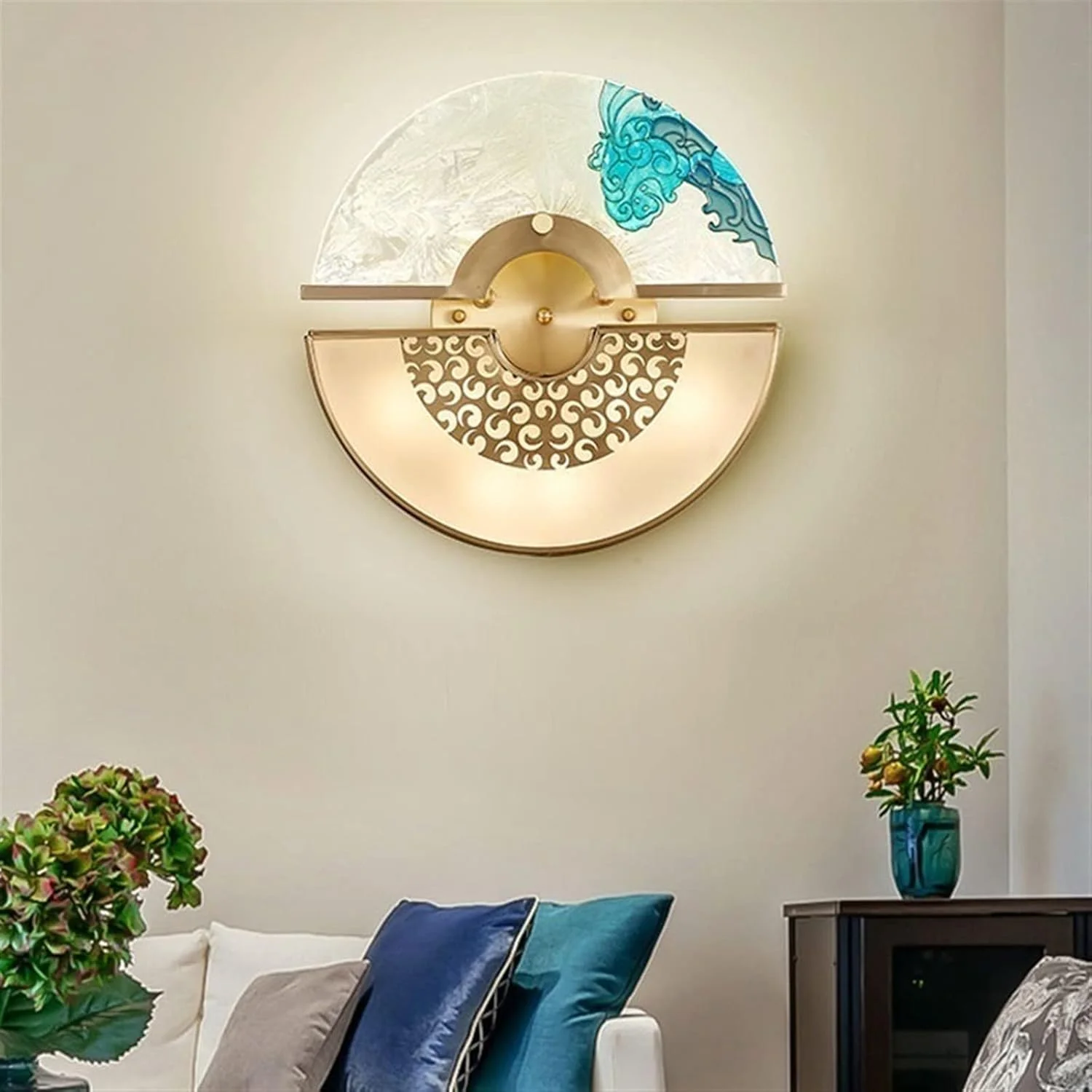 چراغ دیواری میناکاری نفیس، چراغ دیواری تزئینی اتاق خواب، راهرو، مطالعه خلاقانه، کلاسیک