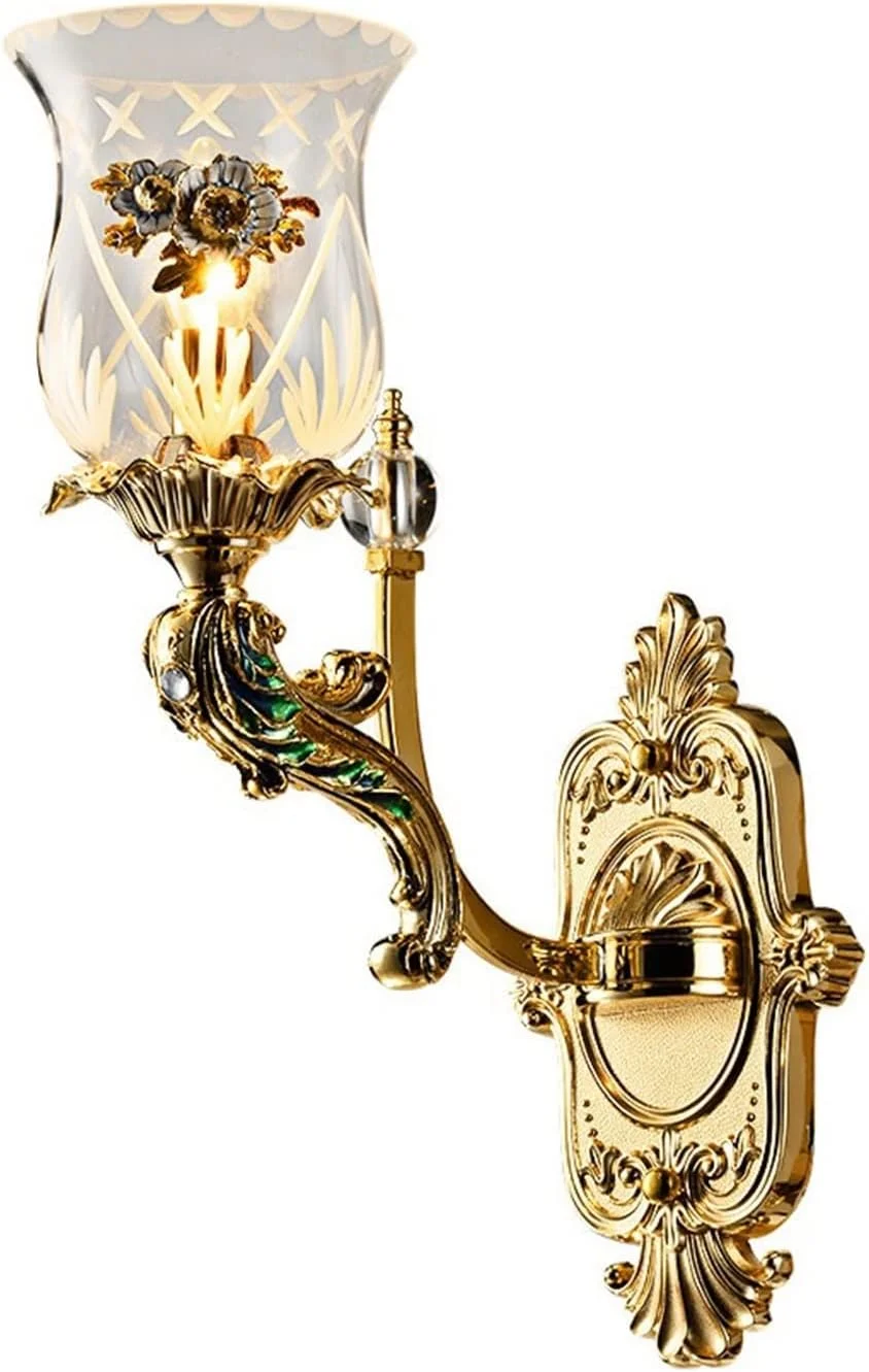 شمعدان دیواری لوکس رترو، چراغ های دیواری تزئینی، ویلاهای هنری خلاقانه، چراغ های راهرو فلزی لوکس