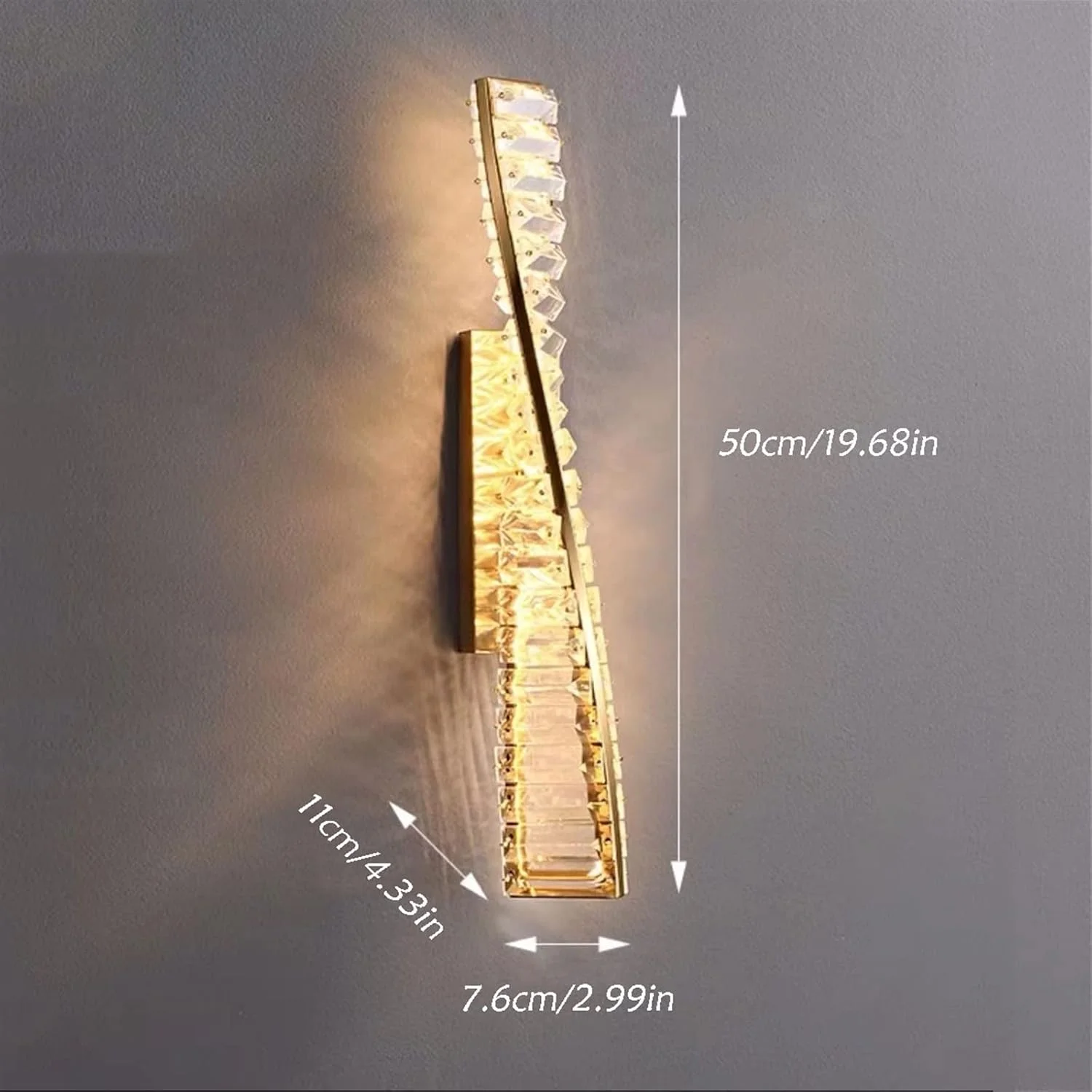 شمعدان دیواری لوکس با کریستال، چراغ دیواری مدرن و شیک، مناسب برای روشنایی تزئینی راهرو و ورودی