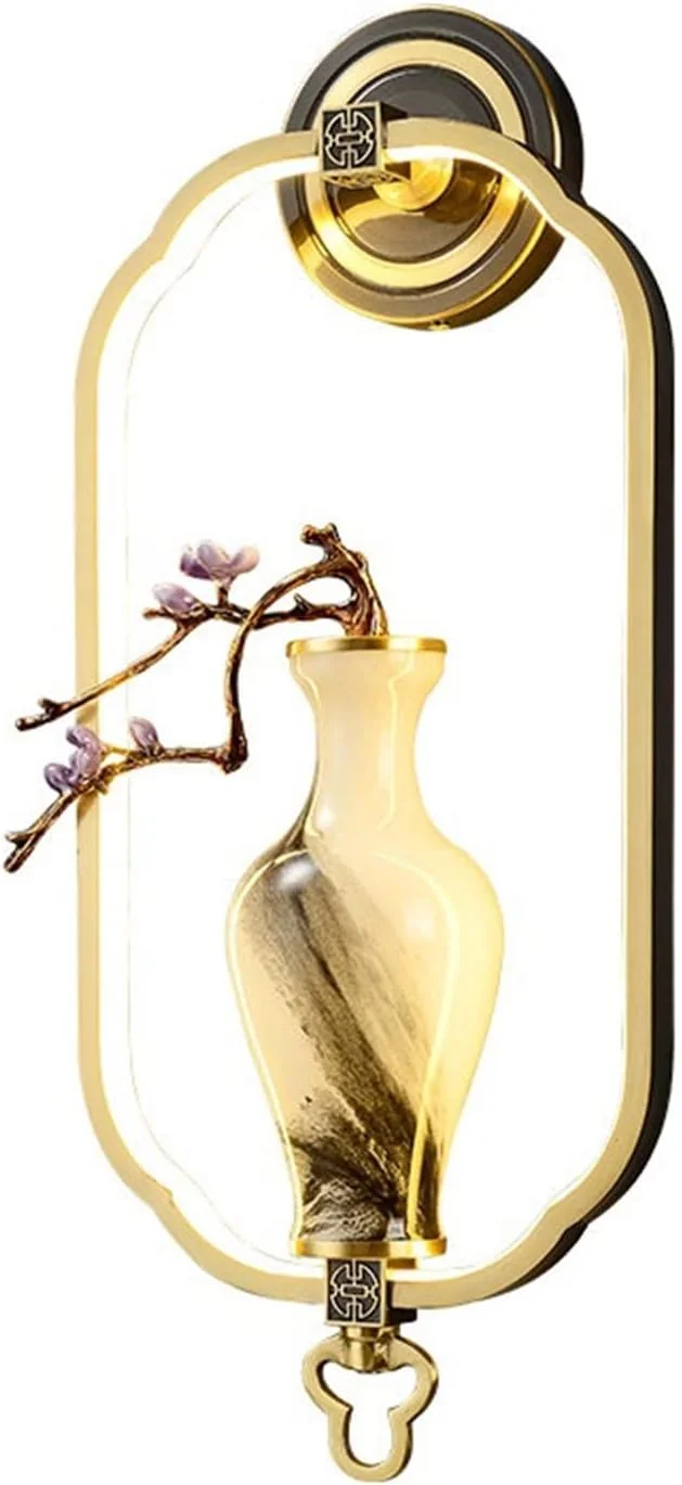 چراغ دیواری مسی رنگی میناکاری چینی شمعدانات الحائط، مناسب اتاق خواب، راهرو، ایوان و وسایل روشنایی تزئینی