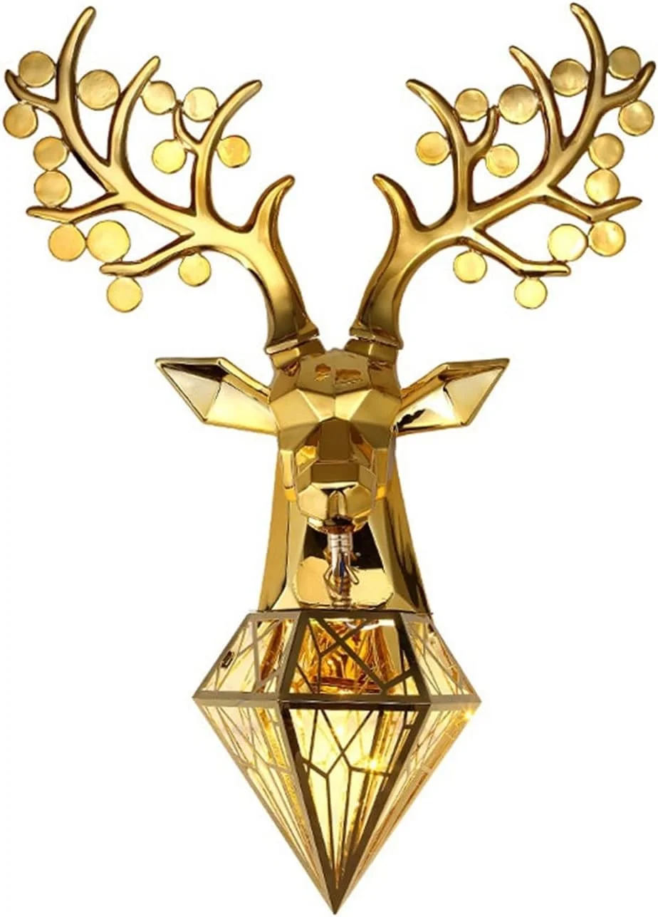 شمعدان دیواری طرح حیوانات خلاقانه، چراغ دیواری شخصی سازی شده و لوکس برای اتاق نشیمن و اتاق خواب، دکوری رزینی