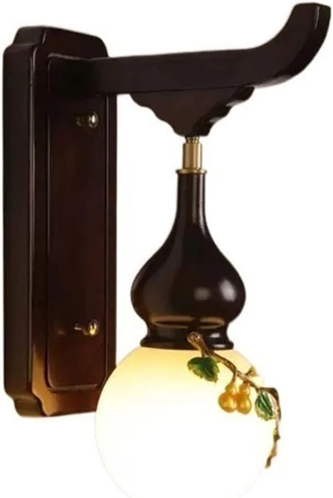 چراغ دیواری دکوراتیو طرح کدو تنبل خلاقانه، مناسب اتاق خواب، نشیمن و پس زمینه تلویزیون با پایه چوبی