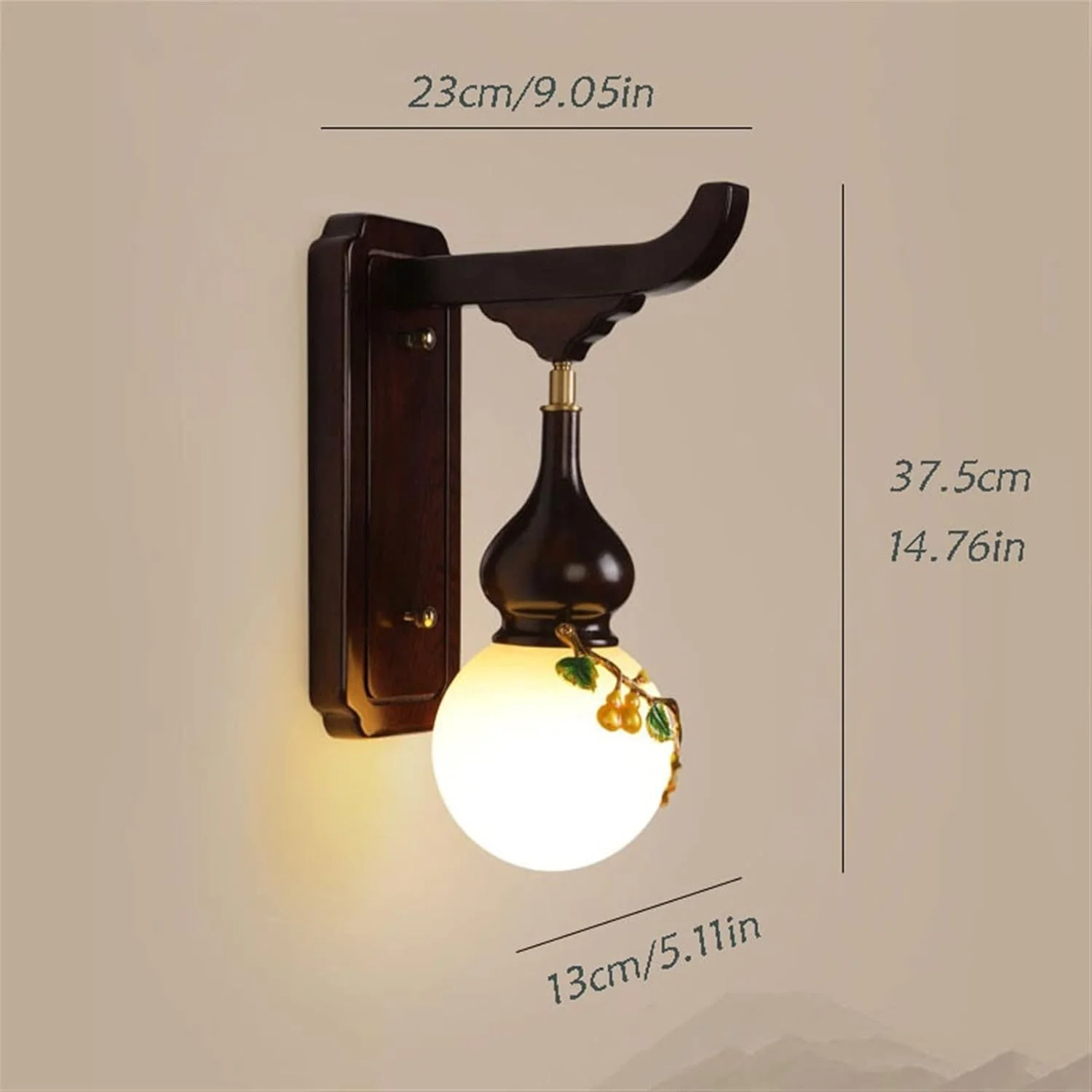 چراغ دیواری دکوراتیو طرح کدو تنبل خلاقانه، مناسب اتاق خواب، نشیمن و پس زمینه تلویزیون با پایه چوبی