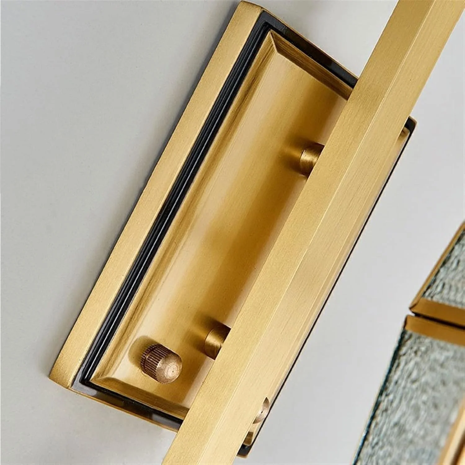 شمعدان دیواری مسی کلاسیک لوکس شیشه ای، چراغ دیواری تزئینی رترو، روشنایی راهرو و راه پله