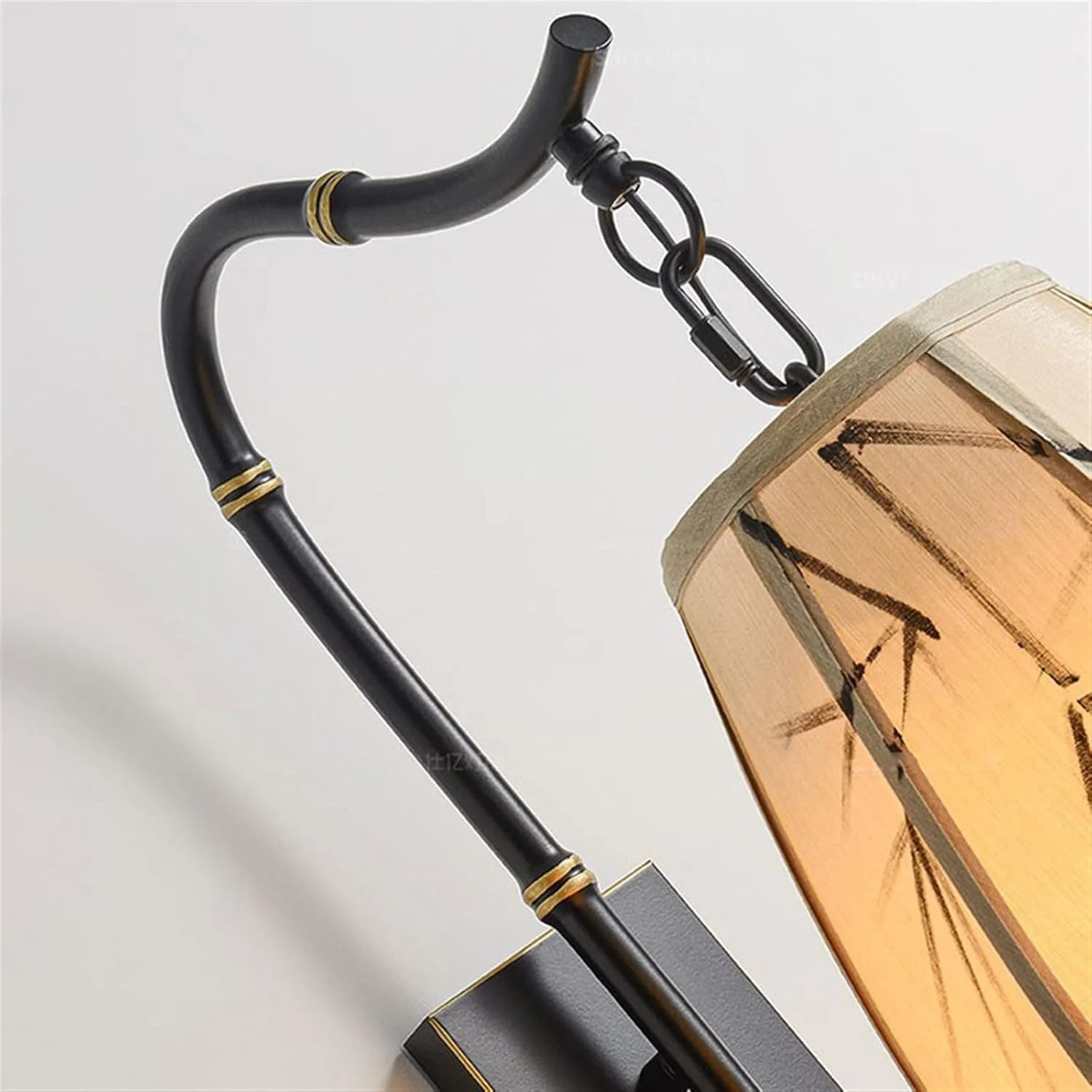 چراغ دیواری شمعدانی اتاق نشیمن کلاسیک، چراغ خواب خلاقانه، طراحی فانوسی دکوراسیون اتاق مطالعه با آباژور پارچه ای