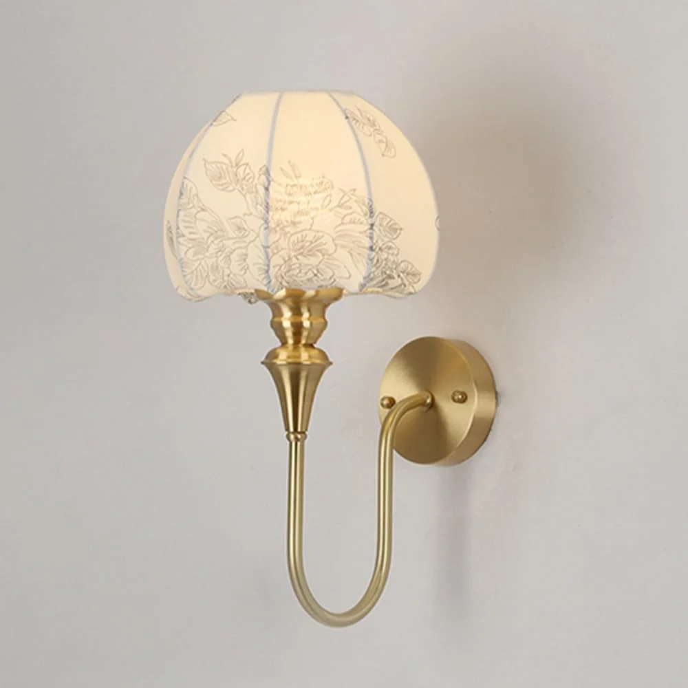 چراغ دیواری مسی Jadssox، چراغ دیواری گردن غازی قدیمی، آباژور پارچه ای، چراغ دیواری برنجی سیمی، چراغ دیواری E27 برای اتاق خواب، اتاق نشیمن، راهرو
