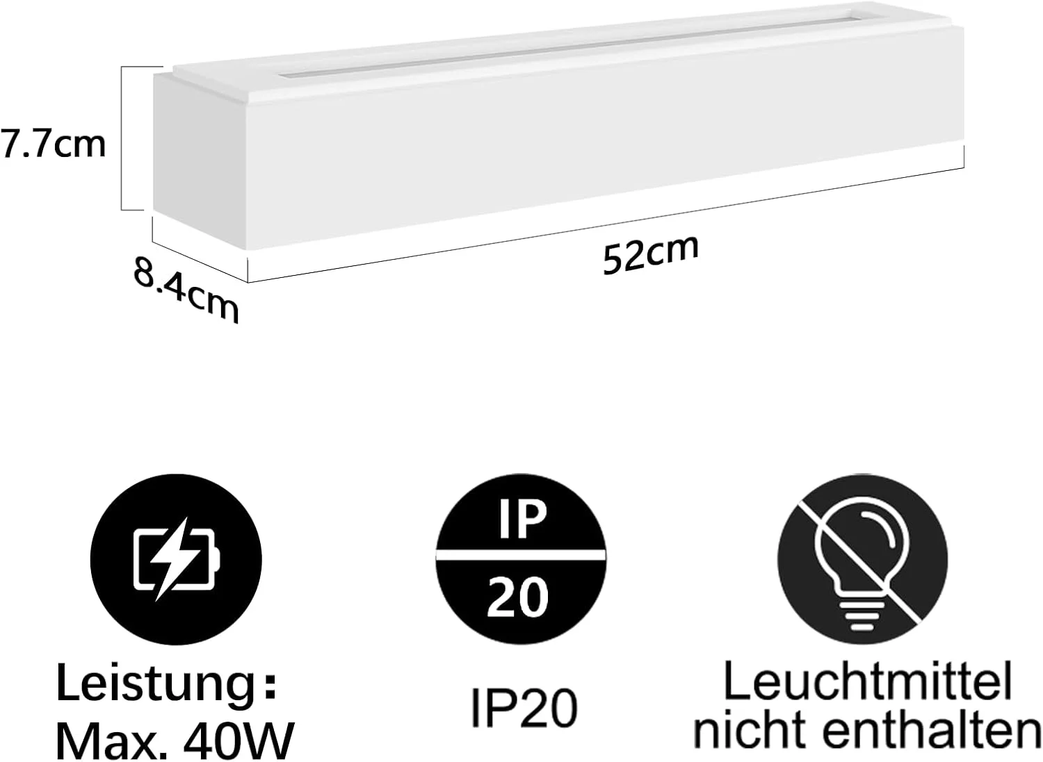 چراغ دیواری Homefire برای راهروی داخلی - چراغ های دیواری بالا و پایین با طراحی مدرن G9، چراغ گچی سفید برای راه پله دیوار اتاق نشیمن آشپزخانه 52 سانتی متر - بدون لامپ